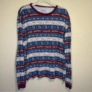 Harry Potter long sleeve top size Xl fair isle hogwarts glasses lightning bolt